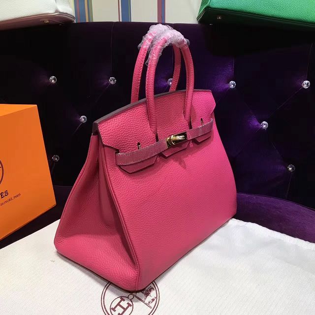 Hermes top togo leather birkin 35 bag H35-2 rose red