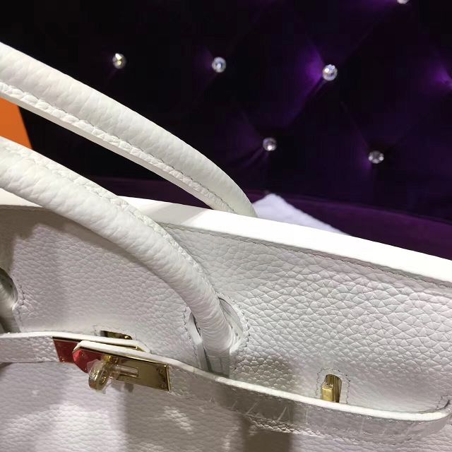 Hermes top togo leather birkin 35 bag H35-2 white