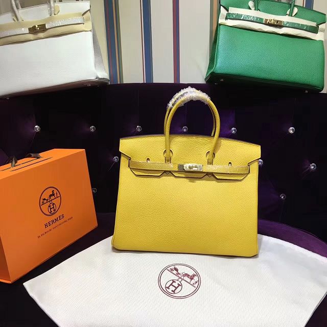 Hermes top togo leather birkin 35 bag H35-2 yellow