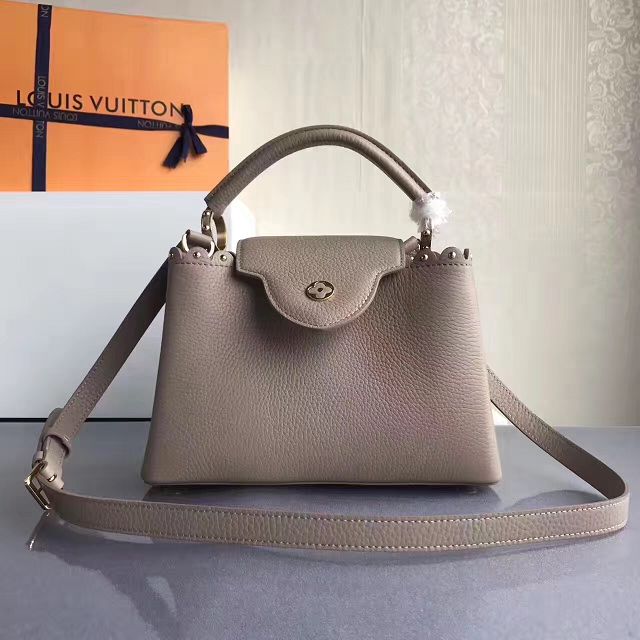 2017 Louis vuitton original taurillon leather capucines BB M54419 gray