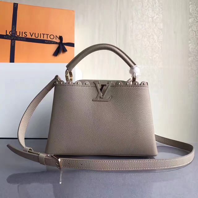 2017 Louis vuitton original taurillon leather capucines BB M54419 gray