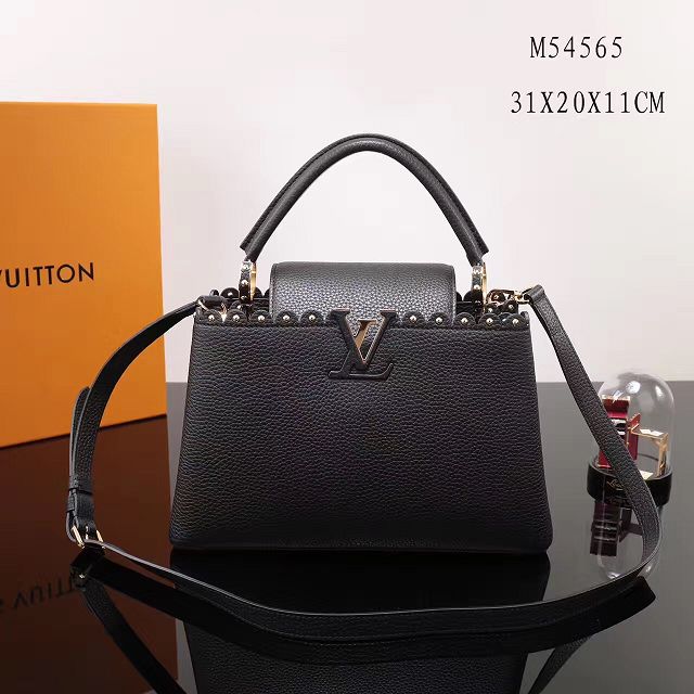 2017 Louis vuitton original taurillon leather capucines PM M54565 black 