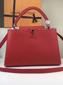 2017 Louis vuitton original taurillon leather capucines PM M54565 red