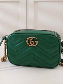 2017 GG marmont matelasse calfskin mini bag 448065 green