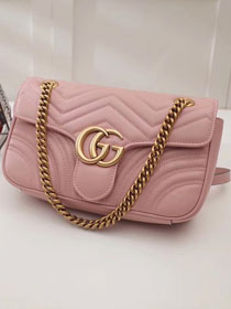 GG original calfskin marmont mini bag 446744 pink