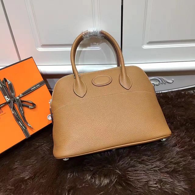 Hermes calfskin medium bolide 31 bag B31 coffee