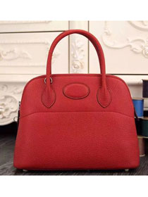 Hermes calfskin medium bolide 31 bag B31 red