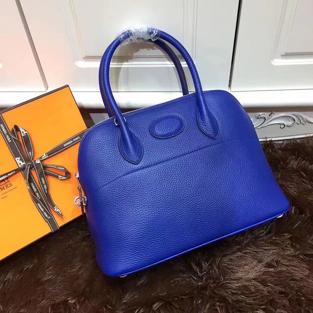 Hermes calfskin medium bolide 31 bag B31 royal blue