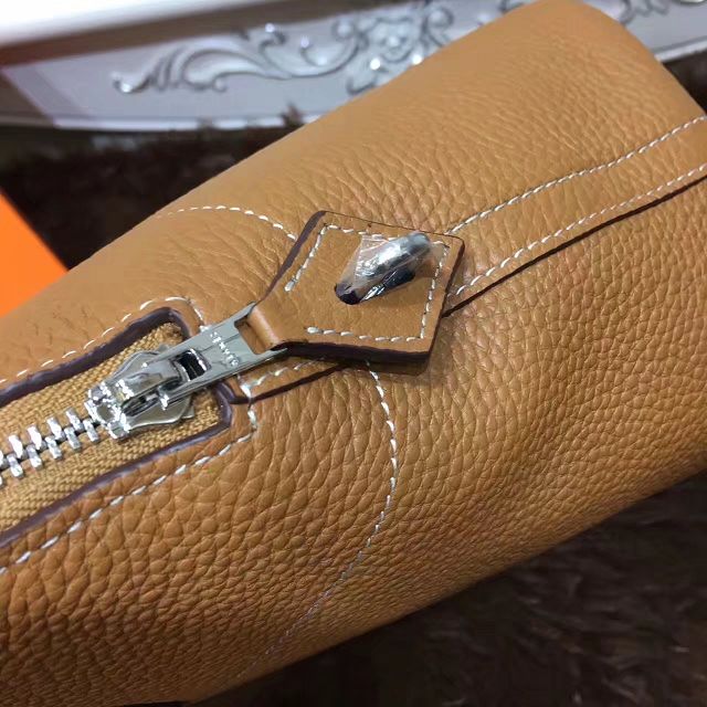 Hermes calfskin small bolide 27 bag B27 coffee