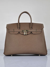 Hermes original epsom leather birkin 35 bag H35-3 dark coffee