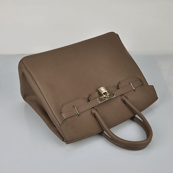 Hermes original epsom leather birkin 35 bag H35-3 dark coffee