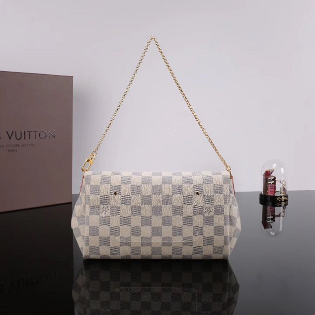 Louis vuitton original damier azur favorite mm N41275 white