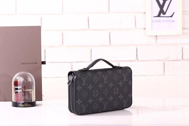 Louis vuitton damier canvas zippy wallet M61698 black