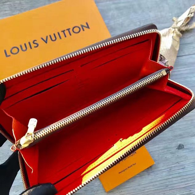 Louis vuitton monogram canvas clemence wallet m61298 orange