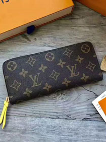 Louis vuitton monogram canvas clemence wallet m61796 yellow