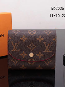 Louis vuitton monogram canvas helene wallet M62036 rose red