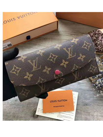 Louis Vuitton monogram canvas emilie wallet m60697 burgundy