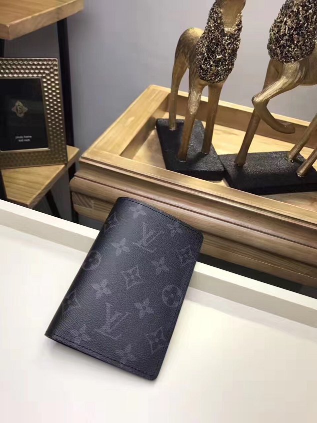 Louis vuitton monogram canvas passport cover M60181 black