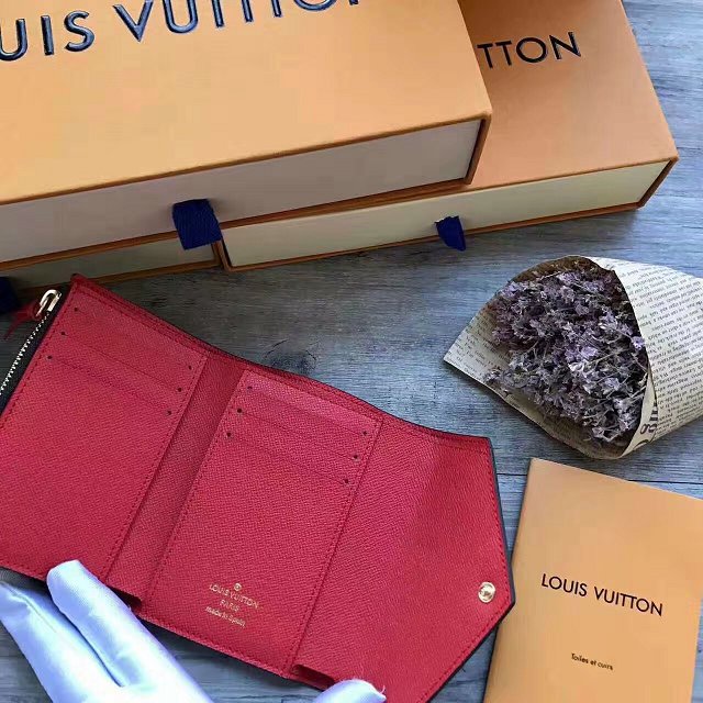 Louis vuitton monogram canvas victorine wallet M41938 cherry