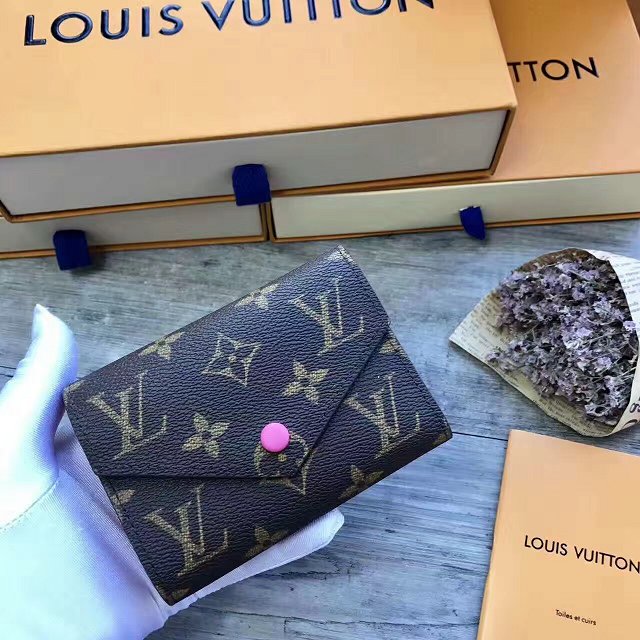 Louis vuitton monogram canvas victorine wallet M41938 rose red