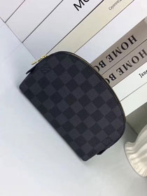 Louis vuitton original damier canvas cosmetic pouch N60024 black