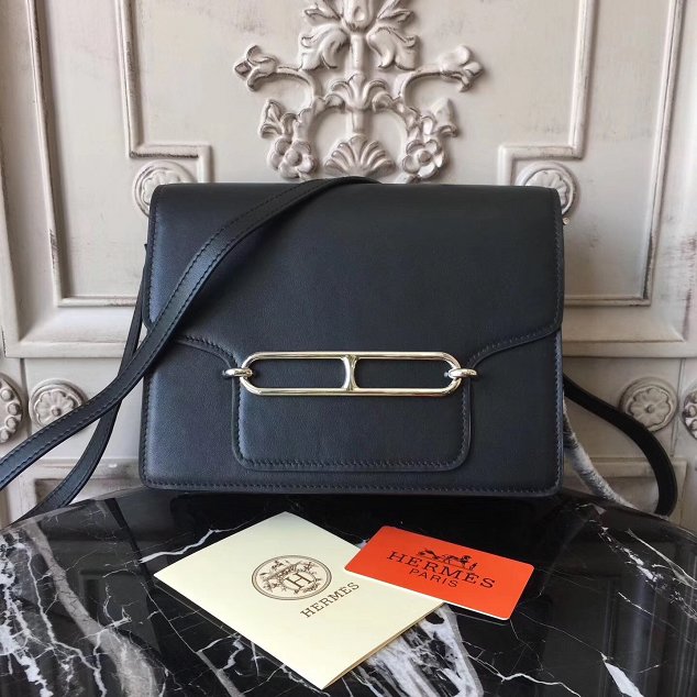 Hermes original swift leather roulis bag R018 black