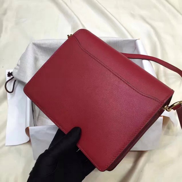 Hermes original swift leather roulis bag R018 wine