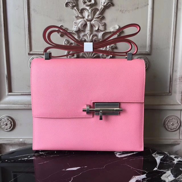 Hermes original epsom leather verrou chaine bag V23 pink