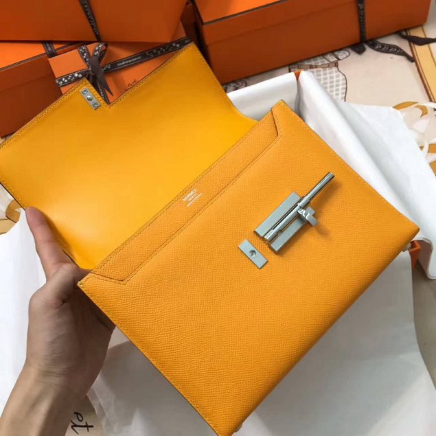 Hermes original epsom leather verrou chaine bag V23 yellow