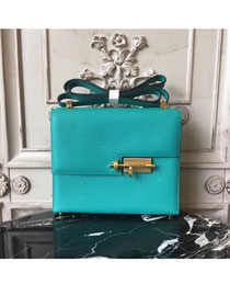 Hermes original epsom leather verrou chaine mini bag V18 cyan