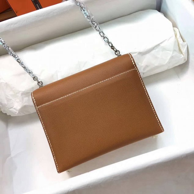 Hermes original epsom leather verrou chaine bag V23 caramel 