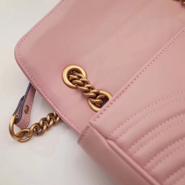 GG original calfskin marmont small shoulder bag 443497 pink