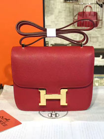 Hermes original epsom leather constance bag C23 bordeaux