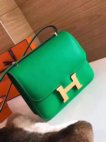 Hermes original epsom leather constance bag C23 green