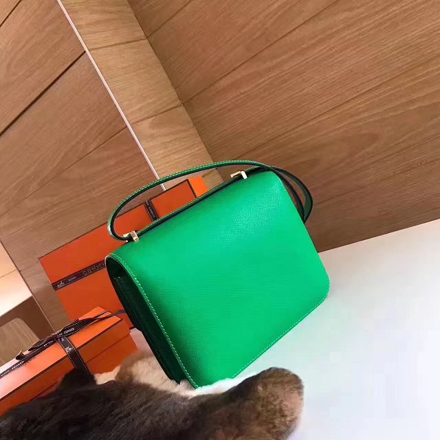 Hermes original epsom leather constance bag C23 green