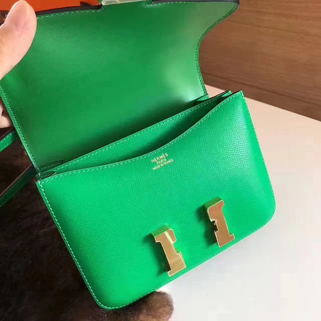 Hermes original epsom leather constance bag C23 green