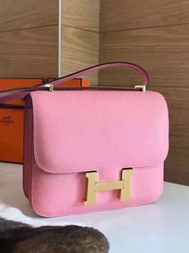 Hermes original epsom leather constance bag C23 pink