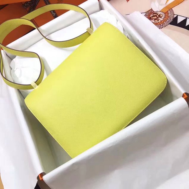 Hermes original epsom leather constance bag C23 yellow