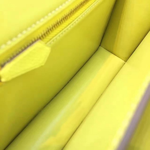 Hermes original epsom leather constance bag C23 yellow