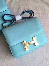 Hermes original epsom leather small constance bag C19 sky blue