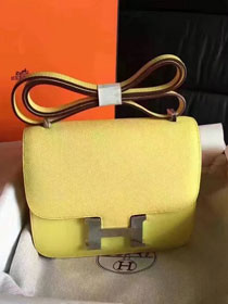 Hermes original epsom leather small constance bag C19 yellow