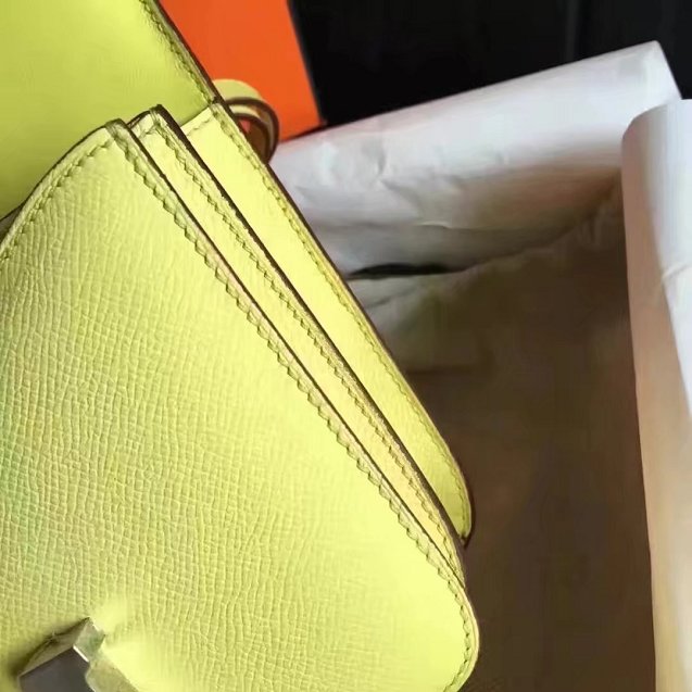 Hermes original epsom leather small constance bag C19 yellow