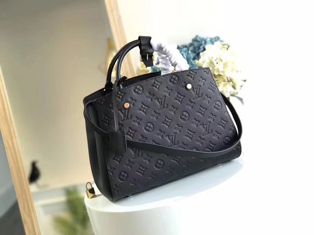 Louis vuitton original monogram empreinte montaigne BB M41053 black