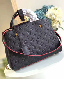 Louis vuitton original monogram empreinte montaigne mm M41048 black&rose red