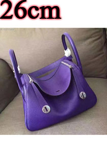 Hermes original top togo leather small lindy 26 bag H26 purple