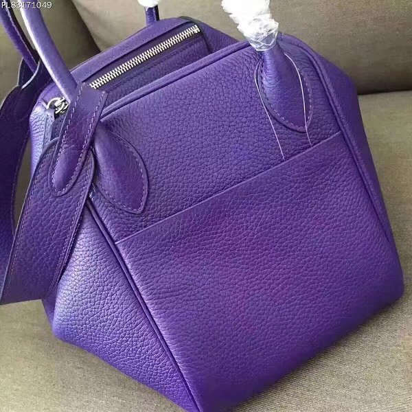 Hermes original top togo leather small lindy 26 bag H26 purple