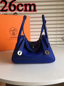 Hermes original top togo leather small lindy 26 bag H26 blue