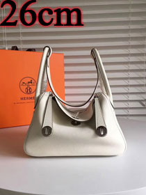 Hermes original top togo leather small lindy 26 bag H26 white