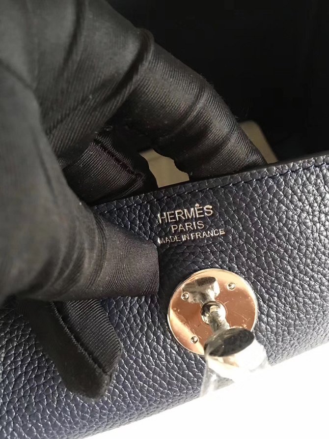 Hermes original top togo leather medium lindy 30 bag H30 black