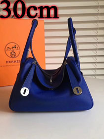 Hermes original top togo leather medium lindy 30 bag H30 blue